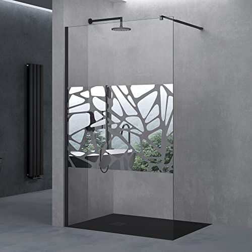 doporro Luxus Duschwand Bremen02BL 100x200 cm Walk-In Dusche mit Stabilisator aus Edelstahl Duschabtrennung aus Echtglas 10mm ESG-Sicherheitsglas inkl. Nano-Beschichtung von doporro