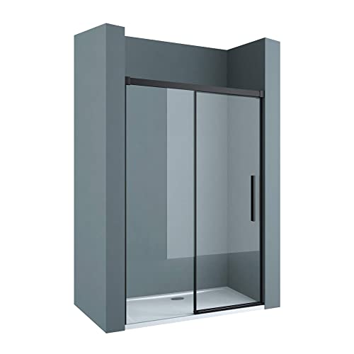 doporro Nischentür Ter12 100x195cm Duschtür ESG-Sicherheitsglas Nischentür Soft-Close Klarglas inkl. Nano-Beschichtung von doporro