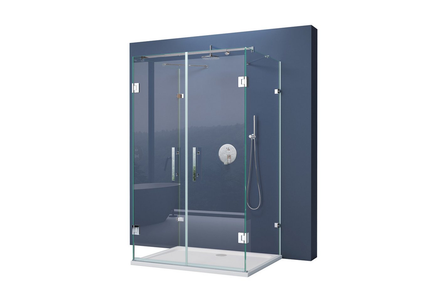 doporro Komplettdusche Duschkabine Duschabtrennung U-Form Duschwand ESG-8mm mit Nano R40, BxT: 90x80 cm, Einscheibensicherheitsglas (ESG), ebenerdiger Einbau möglich doporro Komplettdusche Duschkabine Duschabtrennung U-Form Duschwand ESG-8mm mit Nano R40, BxT: 90x80 cm, Einscheibensicherheitsglas (ESG), ebenerdiger Einbau möglich von doporro