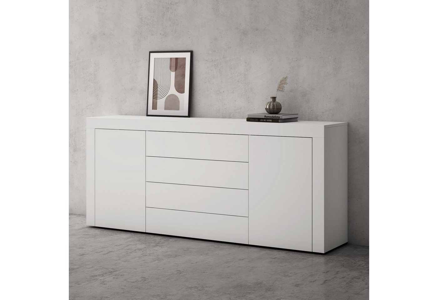 doporro Sideboard Kommode Aufbewahrungsschrank Holz Viel Stauraum Schrank 03 von doporro