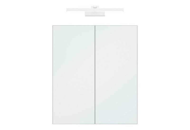 doporro Spiegelschrank Wandschrank in Hängeschrank mit LED Spiegelbeleuchtung Strahlenschön von doporro