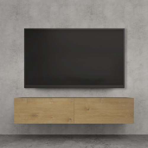 doporro TV Lowboard hängend Fernsehschrank Wohnzimmer | TV-Schrank hängend Fernsehtisch Hängeschrank 140cm Fernsehschrank02 von doporro