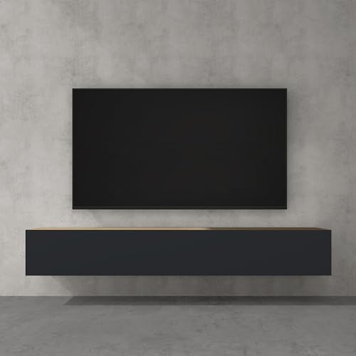 doporro TV Lowboard hängend Fernsehschrank Wohnzimmer | TV-Schrank hängend Fernsehtisch Hängeschrank 200cm Fernsehschrank02 von doporro
