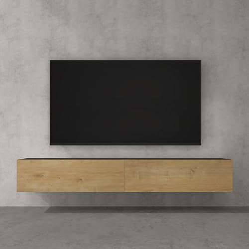 doporro TV Lowboard hängend Fernsehschrank Wohnzimmer | TV-Schrank hängend Fernsehtisch Hängeschrank 200cm Fernsehschrank02 von doporro