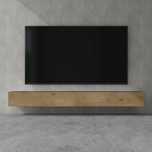 doporro TV Lowboard hängend Fernsehschrank Wohnzimmer | TV-Schrank hängend Fernsehtisch Hängeschrank 280cm Fernsehschrank02 von doporro