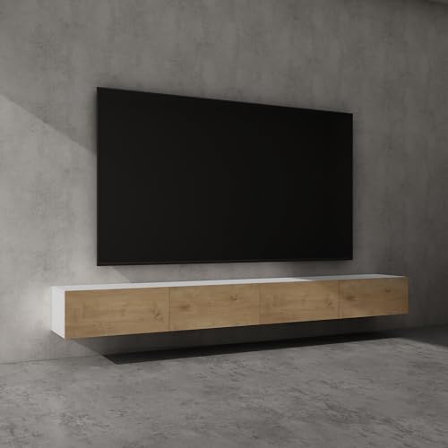 doporro TV Lowboard hängend Fernsehschrank Wohnzimmer | TV-Schrank hängend Fernsehtisch Hängeschrank 280cm Fernsehschrank02 von doporro