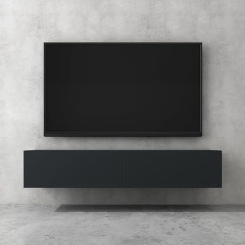 doporro TV Lowboard hängend Fernsehschrank Wohnzimmer | TV-Schrank hängend Fernsehtisch Hängeschrank 100cm Fernsehschrank02 von doporro