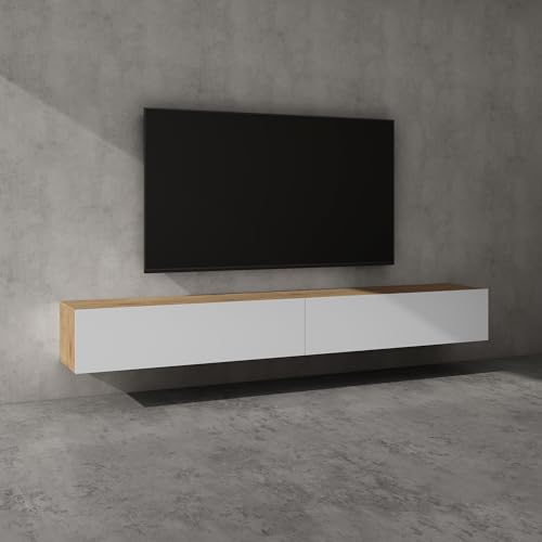 doporro TV Lowboard hängend Fernsehschrank Wohnzimmer | TV-Schrank hängend Fernsehtisch Hängeschrank 240cm Fernsehschrank02 von doporro