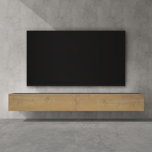 doporro TV Lowboard hängend Fernsehschrank Wohnzimmer | TV-Schrank hängend Fernsehtisch Hängeschrank 240cm Fernsehschrank02 von doporro