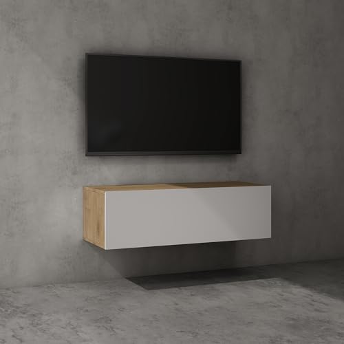doporro TV Lowboard hängend Fernsehschrank Wohnzimmer | TV-Schrank hängend Fernsehtisch Hängeschrank 100cm Fernsehschrank02 von doporro