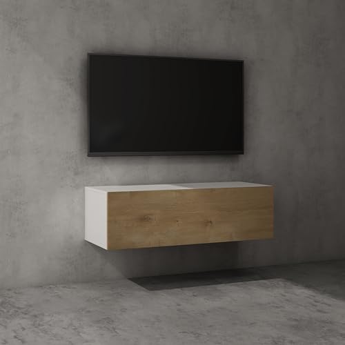 doporro TV Lowboard hängend Fernsehschrank Wohnzimmer | TV-Schrank hängend Fernsehtisch Hängeschrank 100cm Fernsehschrank02 von doporro