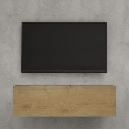 doporro TV Lowboard hängend Fernsehschrank Wohnzimmer | TV-Schrank hängend Fernsehtisch Hängeschrank 100cm Fernsehschrank02 von doporro