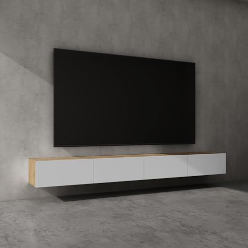 doporro TV Lowboard hängend Fernsehschrank Wohnzimmer | TV-Schrank hängend Fernsehtisch Hängeschrank 280cm Fernsehschrank02 von doporro