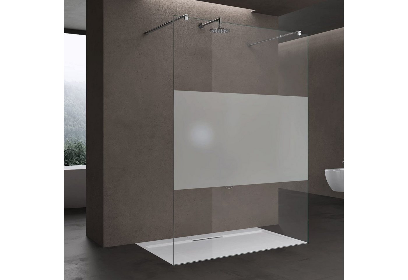 doporro Walk-in-Dusche Design Duschwand Walk-In Dusche ESG-Sicherheitsglas Nanobeschichtung, Einscheibensicherheitsglas von doporro