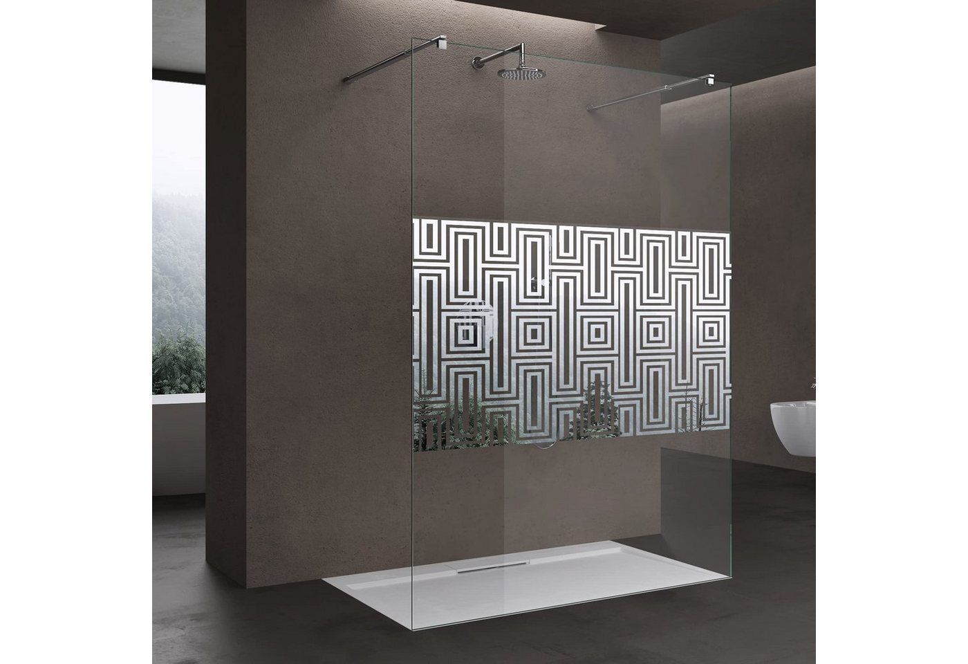 doporro Walk-in-Dusche Design Duschwand Walk-In Dusche ESG-Sicherheitsglas Nanobeschichtung, Einscheibensicherheitsglas von doporro