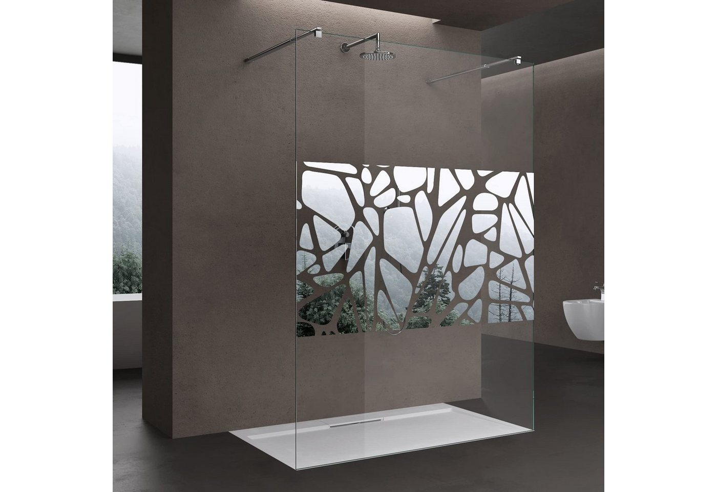 doporro Walk-in-Dusche Design Duschwand Walk-In Dusche ESG-Sicherheitsglas Nanobeschichtung, Einscheibensicherheitsglas von doporro