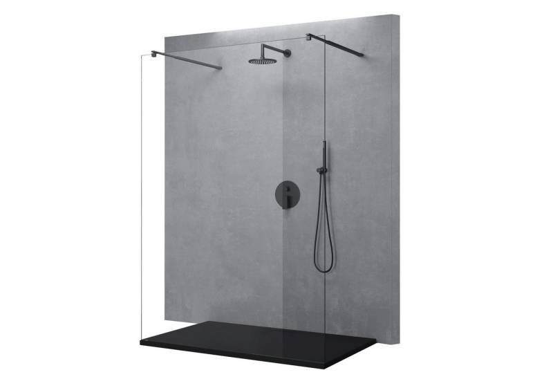 doporro Walk-in-Dusche Walk-In Duschwand 10mm ESG-Sicherheitsglas Nanobeschichtung, Einscheibensicherheitsglas von doporro
