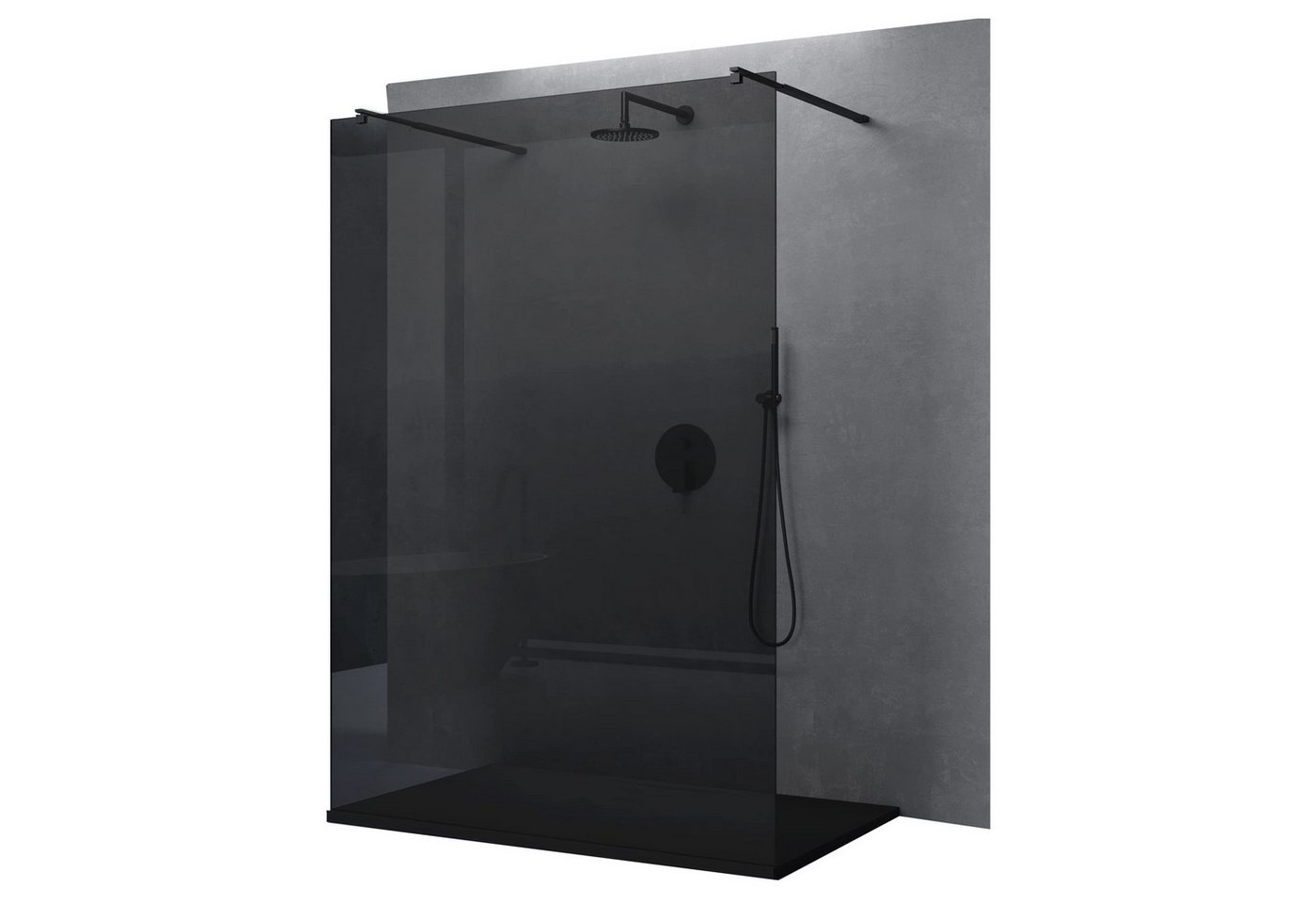 doporro Walk-in-Dusche Walk-In Duschwand 10mm ESG-Sicherheitsglas Nanobeschichtung, Einscheibensicherheitsglas von doporro