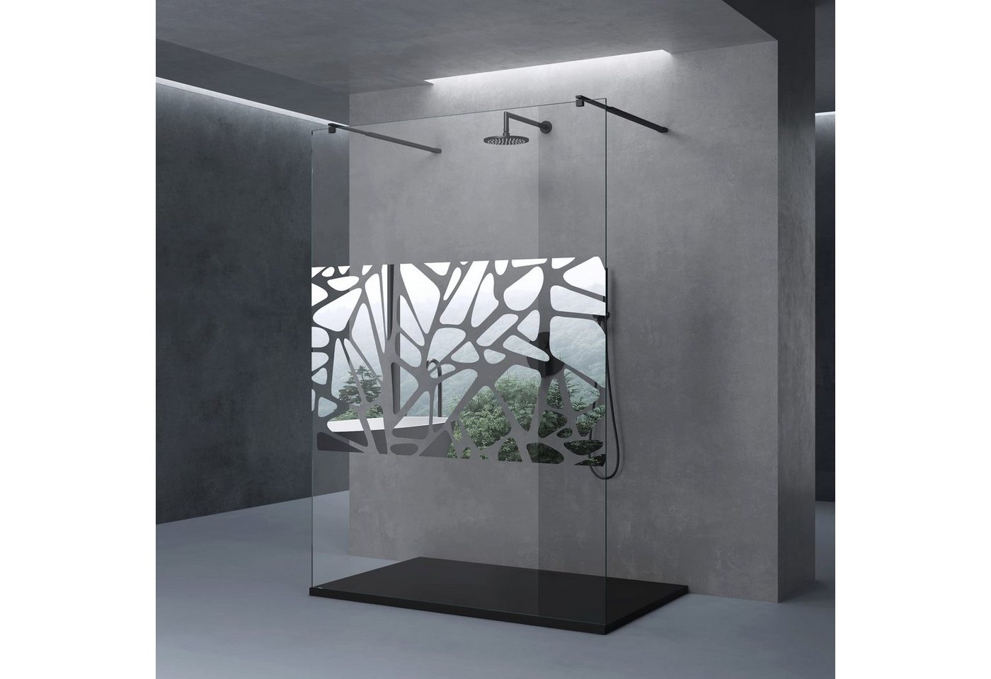 doporro Walk-in-Dusche Walk-In Duschwand 10mm ESG-Sicherheitsglas Nanobeschichtung, Einscheibensicherheitsglas von doporro