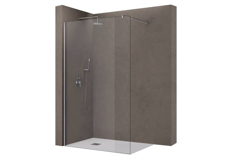 doporro Walk-in-Dusche Duschkabine Duschwand Duschabtrennung 8-10mm ESG NANO H:200cm B02K, Einscheibensicherheitsglas von doporro