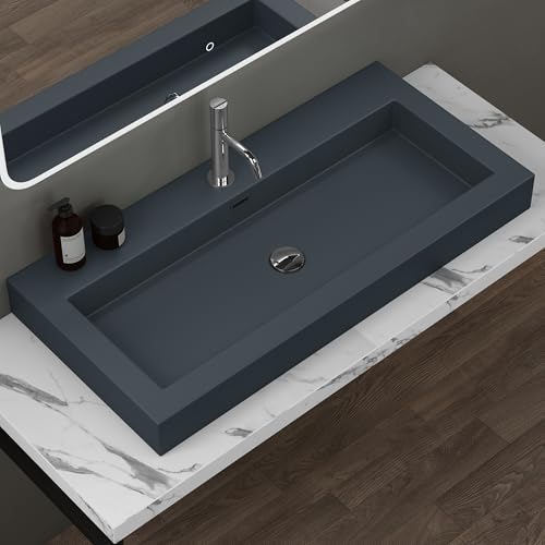 doporro Waschbecken 100x48x10cm Aufsatzwaschbecken matt Anthrazit aus Mineralguss Gussmarmor Waschtisch Colossum18 doporro Waschbecken 100x48x10cm Aufsatzwaschbecken matt Anthrazit aus Mineralguss Gussmarmor Waschtisch Colossum18 von doporro
