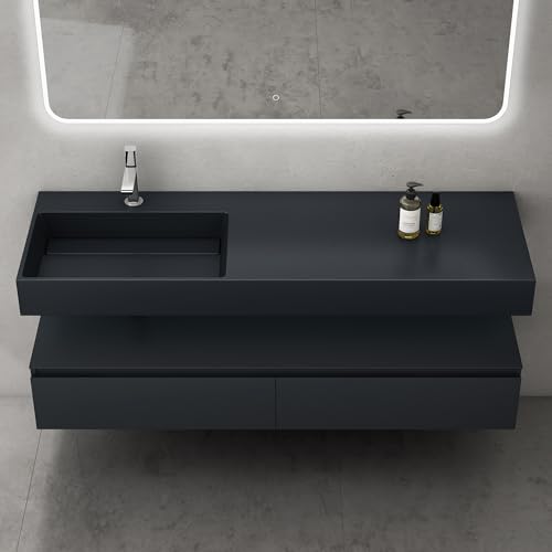 doporro Waschtisch mit Unterschrank Badmöbel-Set Design Waschplatz 150x48x25cm Badzimmerschrank Up inkl. Minralguss-Waschbecken Anthrazit matt Wandmontage doporro Waschtisch mit Unterschrank Badmöbel-Set Design Waschplatz 150x48x25cm Badzimmerschrank Up inkl. Minralguss-Waschbecken Anthrazit matt Wandmontage von doporro