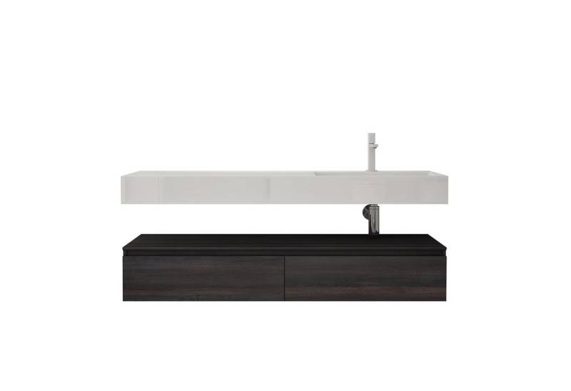 doporro Waschbeckenunterschrank Badmöbel Set Holzstruktur Schubladen Unterschrank Soft-Close MDF UP von doporro