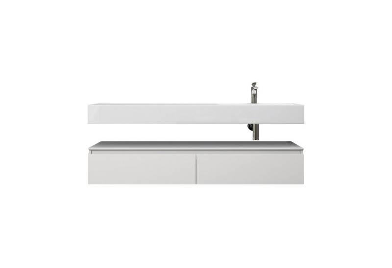 doporro Waschbeckenunterschrank Badmöbel Set Holzstruktur Schubladen Unterschrank Soft-Close MDF UP von doporro