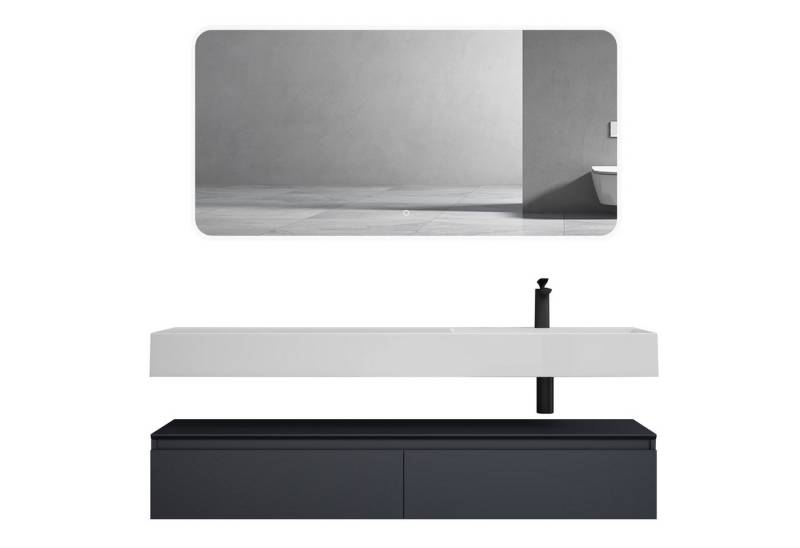 doporro Waschbeckenunterschrank Badmöbel Set Holzstruktur Schubladen Unterschrank Soft-Close MDF UP doporro Waschbeckenunterschrank Badmöbel Set Holzstruktur Schubladen Unterschrank Soft-Close MDF UP von doporro