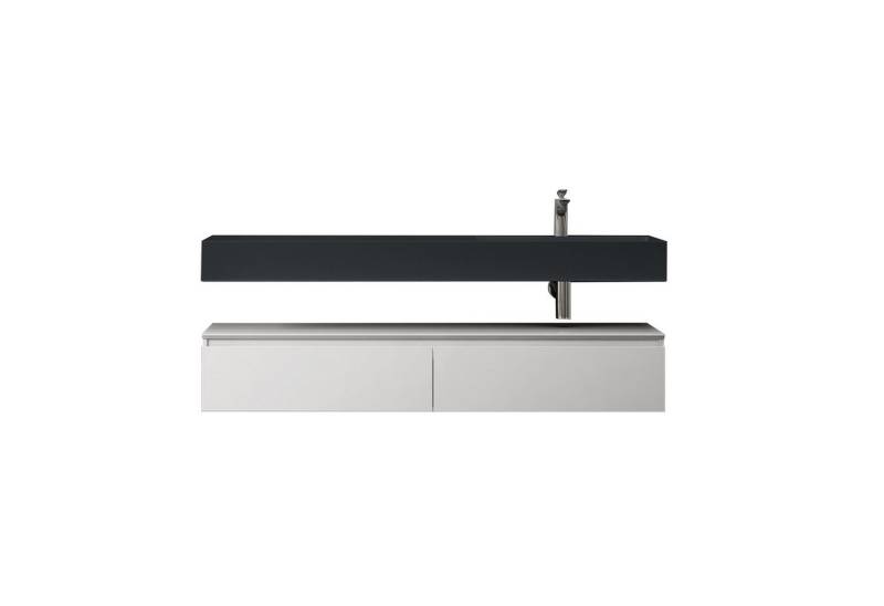 doporro Waschbeckenunterschrank Badmöbel Set Holzstruktur Schubladen Unterschrank Soft-Close MDF UP von doporro