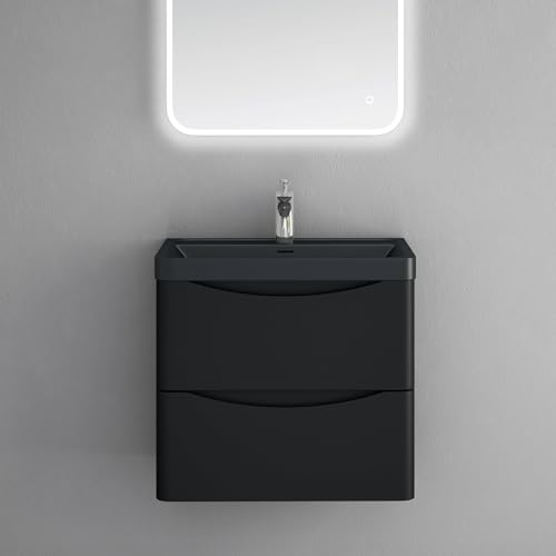 doporro Waschbeckenunterschrank Waschtisch mit Unterschrank Wandmontage Smile in matt schwarz, BTH: 60x42x50 cm, inkl. Mineralguss-Waschbecken doporro Waschbeckenunterschrank Waschtisch mit Unterschrank Wandmontage Smile in matt schwarz, BTH: 60x42x50 cm, inkl. Mineralguss-Waschbecken von doporro