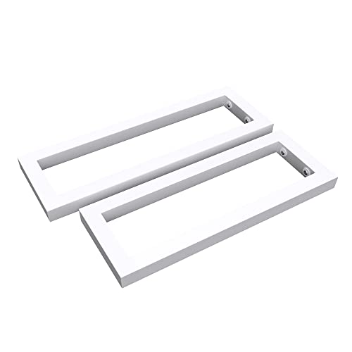 doporro Waschtischhalterung Waschtischkonsole Wandkonsole 30x2x15 cm rostfreie Edelstahl weiß Wandhalter rechteckig Träger Regalträger Regalhalter (2 Stück WH01 von doporro