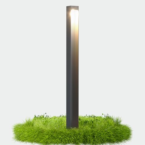 doporro Wegeleuchte Außen IP65 Gartenleuchte Mit Strom Und 5W LED 3000K 80 cm Outdoor Stehlampe Für Terrasse Gartenweg Einfahrt Moderne Pollerleuchte Sandgrau dunkel von doporro