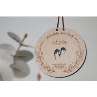 Abschiedsgeschenk Hebamme - Personalisiertes Holzschild Als Dankeschön Nach Geburt „Hebamme Mit Herz" von doppeltundgemoppelt