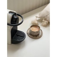Handgemachte Gesprenkelte Steinzeug Espresso Tasse Und Untertasse Set Handgemachte Gesprenkelte Steinzeug Espresso Tasse Und Untertasse Set von doppiocotto