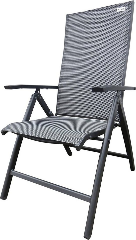 doppler® Gartenstuhl Detroit anthrazit mixed silber Klappsessel Klappstuhl Aluminium Garten, wetterfest / klappbar / verstellbare Rückenlehne von doppler®