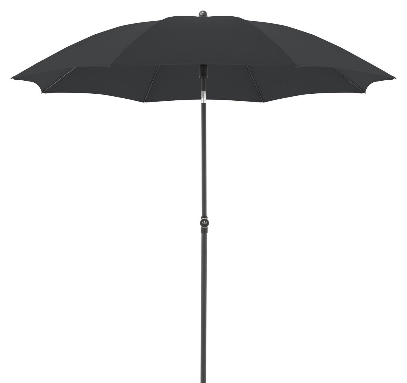 doppler® Sonnenschirm ACTIVE, Schwarz, Ø 210 cm, Stahl, höhenverstellbar, Polyesterschirm, abknickbar, ohne Schirmständer von doppler®