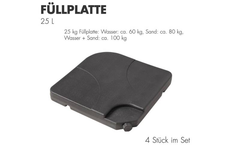 doppler® Sonnenschirm Doppler Füllplatte 25 L für Standkreuz 4er Set Beschwerplatte je 25 von doppler®