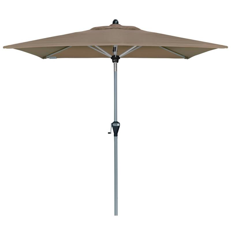 doppler Mittelmastschirm ACTIVE 210 x 140 Auto-Tilt, Aluminium Silber / Polyester 180 g/m² Greige von doppler