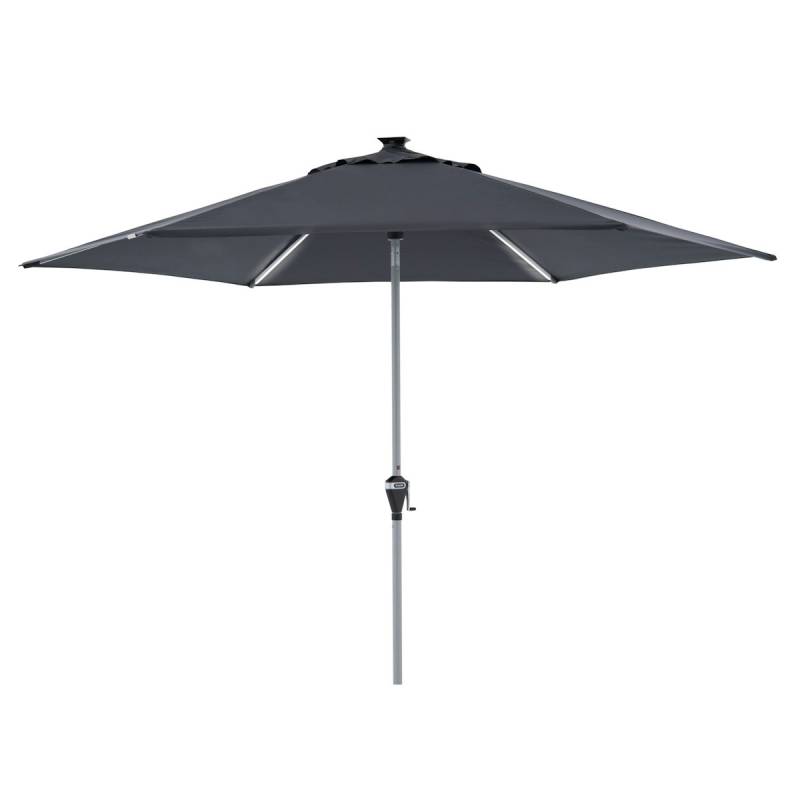 doppler Mittelmastschirm ACTIVE 300 Auto Tilt LED, Aluminium Silber / 100 % Polyester Anthrazit von doppler