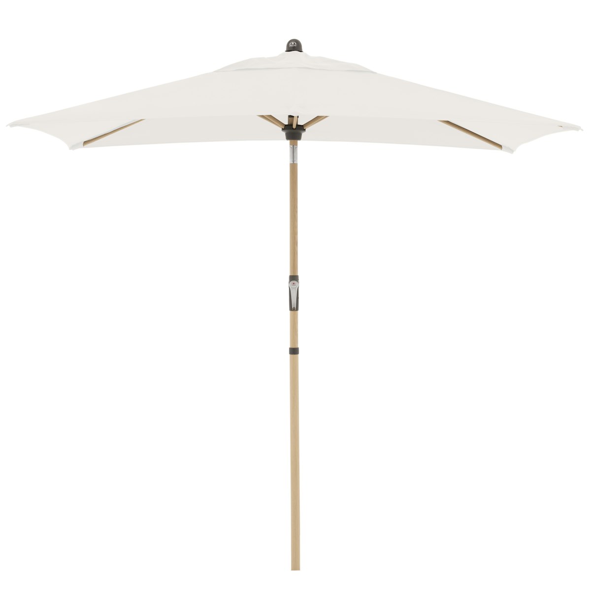 doppler Mittelmastschirm ALU WOOD 210 x 140 Auto-Tilt, Aluminium Esche-Optik / 100 % Polyester 180 g/m² Natur von doppler