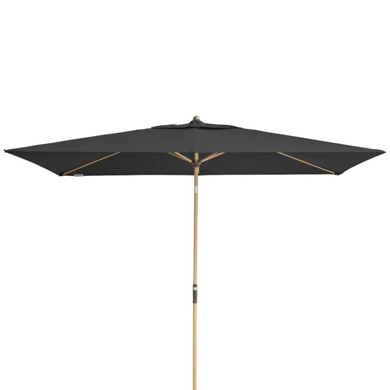 doppler Mittelmastschirm ALU WOOD 300 x 200 Auto-Tilt, Aluminium Esche-Optik / 100 % Polyester 180 g/m² Anthrazit von doppler