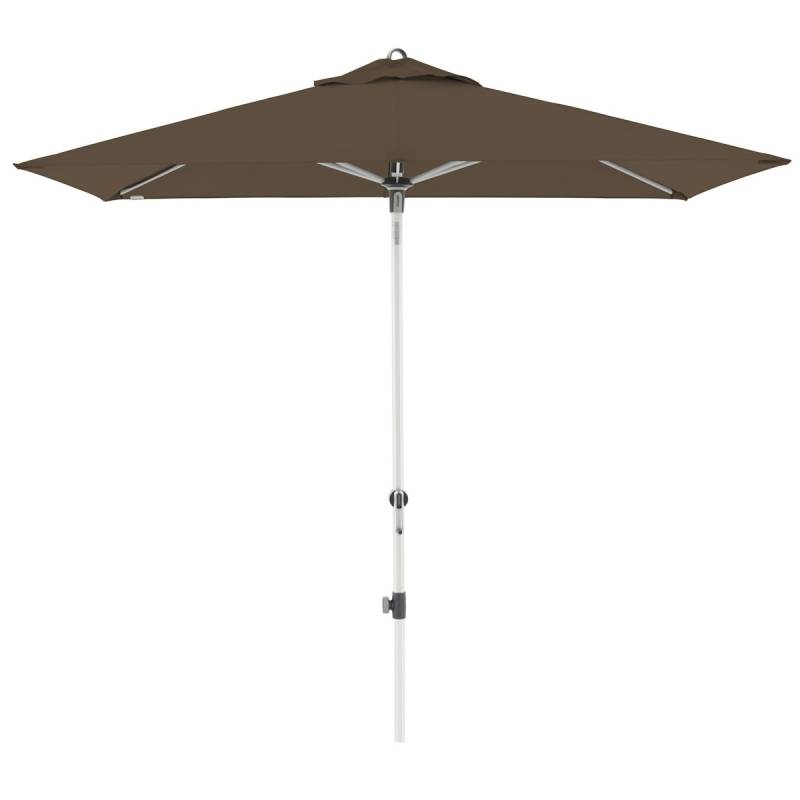 doppler Mittelmastschirm EXPERT 220 x 140 Auto-Tilt, Aluminium Silber / 100 % Polyester 180 g/m² Greige von doppler