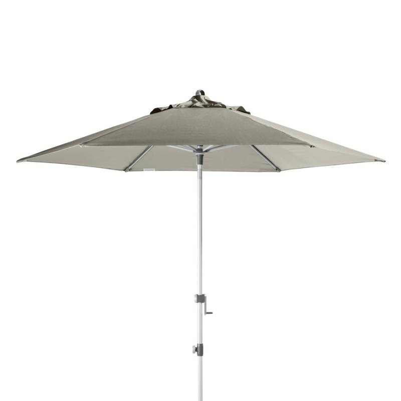 doppler Mittelmastschirm EXPERT 280 Auto-Tilt, Aluminium Silber / 100 % Polyester 180 g/m² Hellgrau von doppler