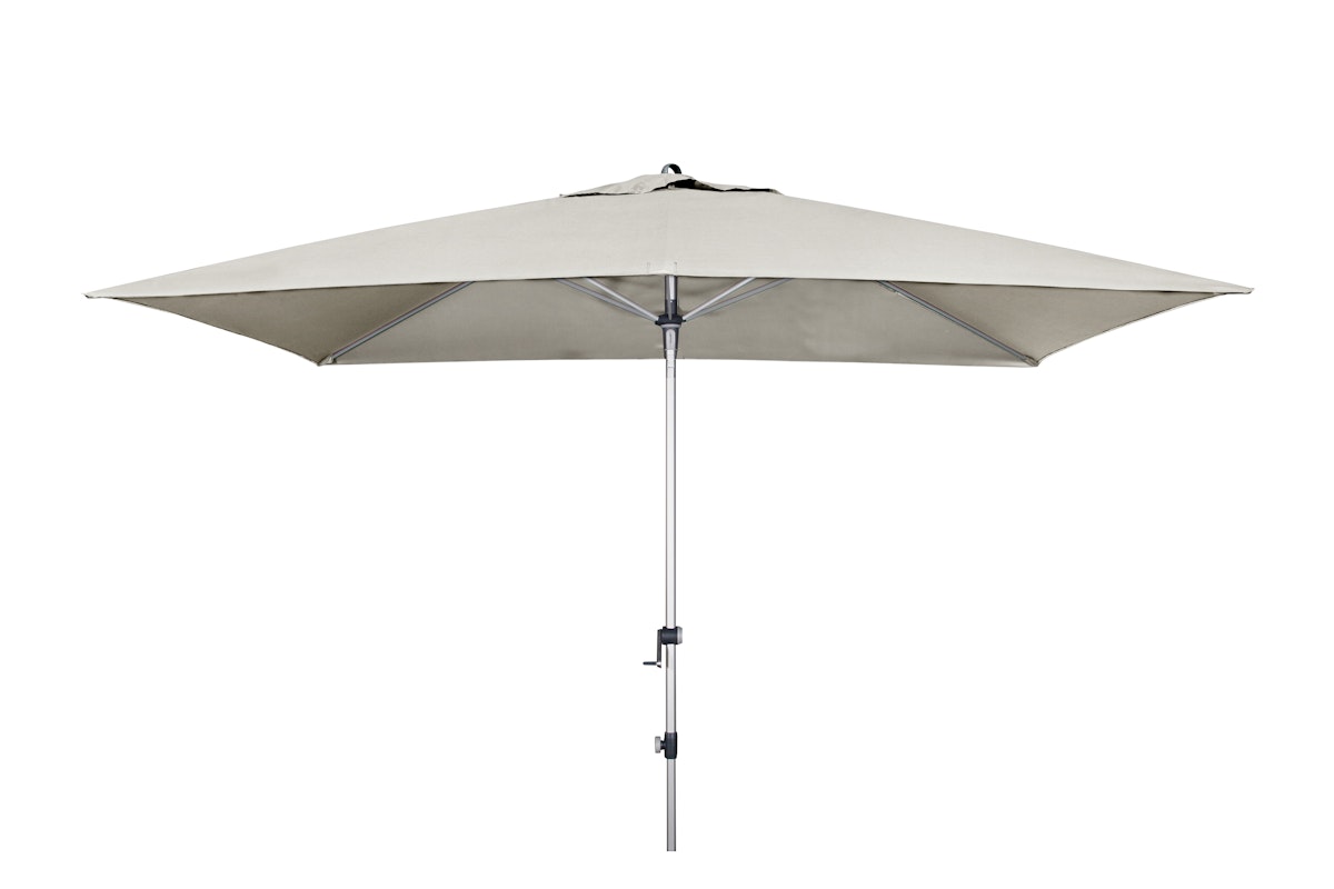 doppler Mittelmastschirm EXPERT 300 x 200 Auto-Tilt, Aluminium Silber / 100 % Polyester 180 g/m² Hellgrau von doppler