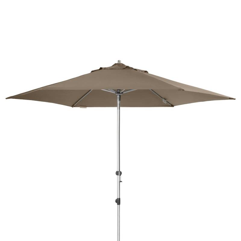 doppler Mittelmastschirm EXPERT 320 Auto-Tilt, Aluminium Silber / 100 % Polyester 180 g/m² Greige von doppler