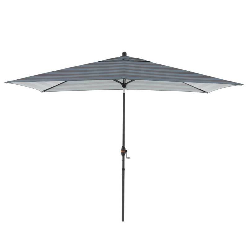 doppler Mittelmastschirm myZONE 300 x 200 Auto Tilt, Aluminium Anthrazit / 100 % Polyester 180 g/m² Blockstreifen Anthrazit von doppler