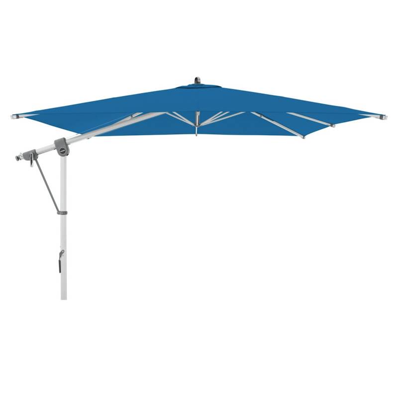 doppler Pendelschirm EXPERT 300 x 300 cm, Aluminium Silber / 100 % Polypropylen 220 g/m² T821 Aquamarin von doppler