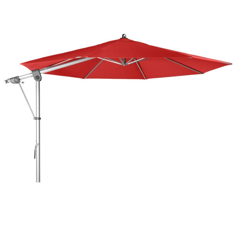 doppler Pendelschirm EXPERT 350, Aluminium Silber / 100 % Polypropylen 220 g/m² T809 Rot von doppler