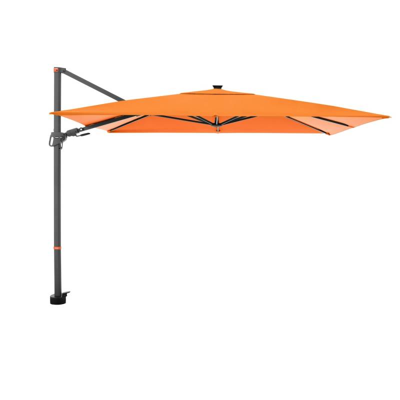 doppler Pendelschirm myZone 300 x 220 LED, Aluminium Anthrazit / 100 % Polyester 180 g/m² Orange von doppler